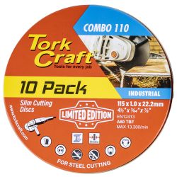 TORK CRAFT Cutting Disc Ind. Metal 115 X 1.0 X 22.2 Mm 10pce Tin Case